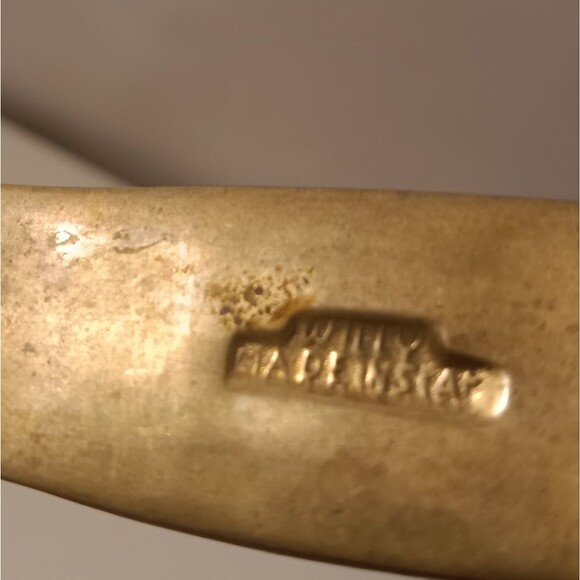 Signed Vintage Bronze Brass Spoon Fork Serving Set - Picture 8 of 8